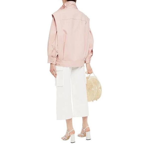 Zimmermann Cotton Blend Twill Wavelength Oversized Jacket Pink Women's Size 1 - Picture 2 of 6